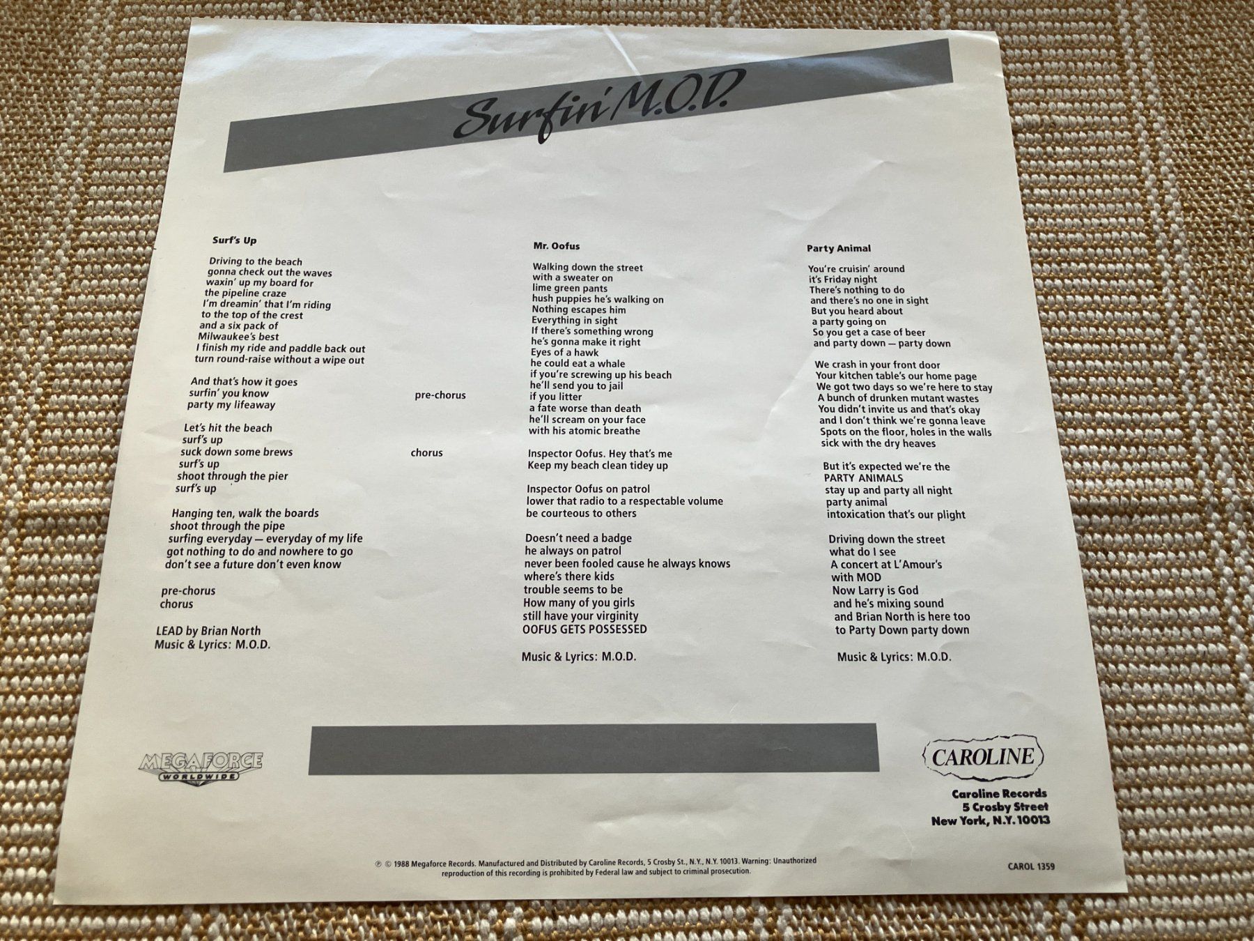 Schallplatten: M.O.D. – Gebraucht aus Aarwangen von Jukebox3 8
