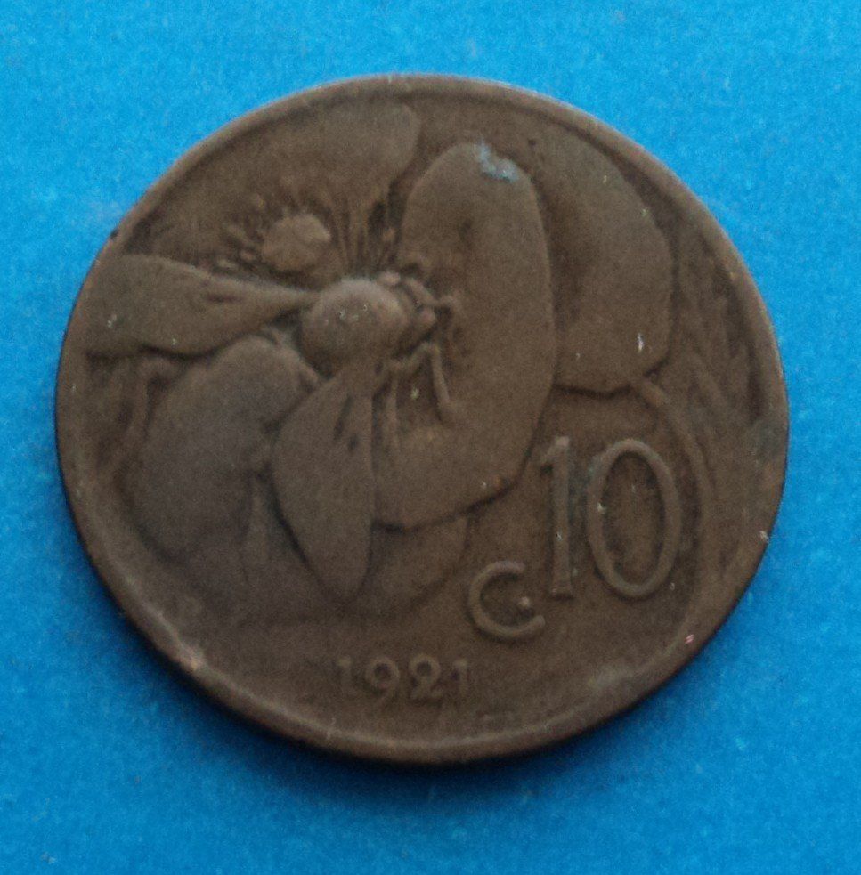 Tutti le monete: Italien: 10 Centesimi Ape 1921, SS – Usato da Basel venduto da maripas17