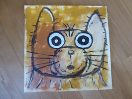 Naive Malerei *Kater* Acryl Unikat Signiert