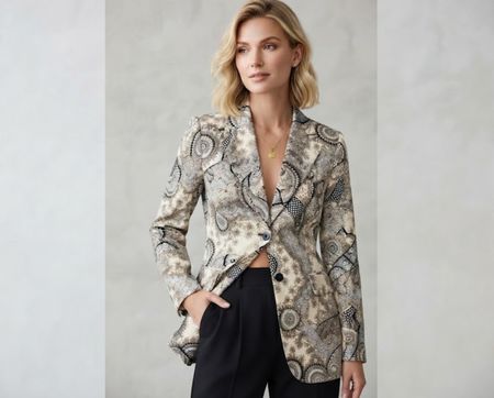 Blazer femme Basler imprimé soie taille 42 