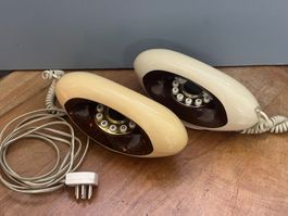 2x Gfeller „New York“ Tischtelefon – Space Age Design
