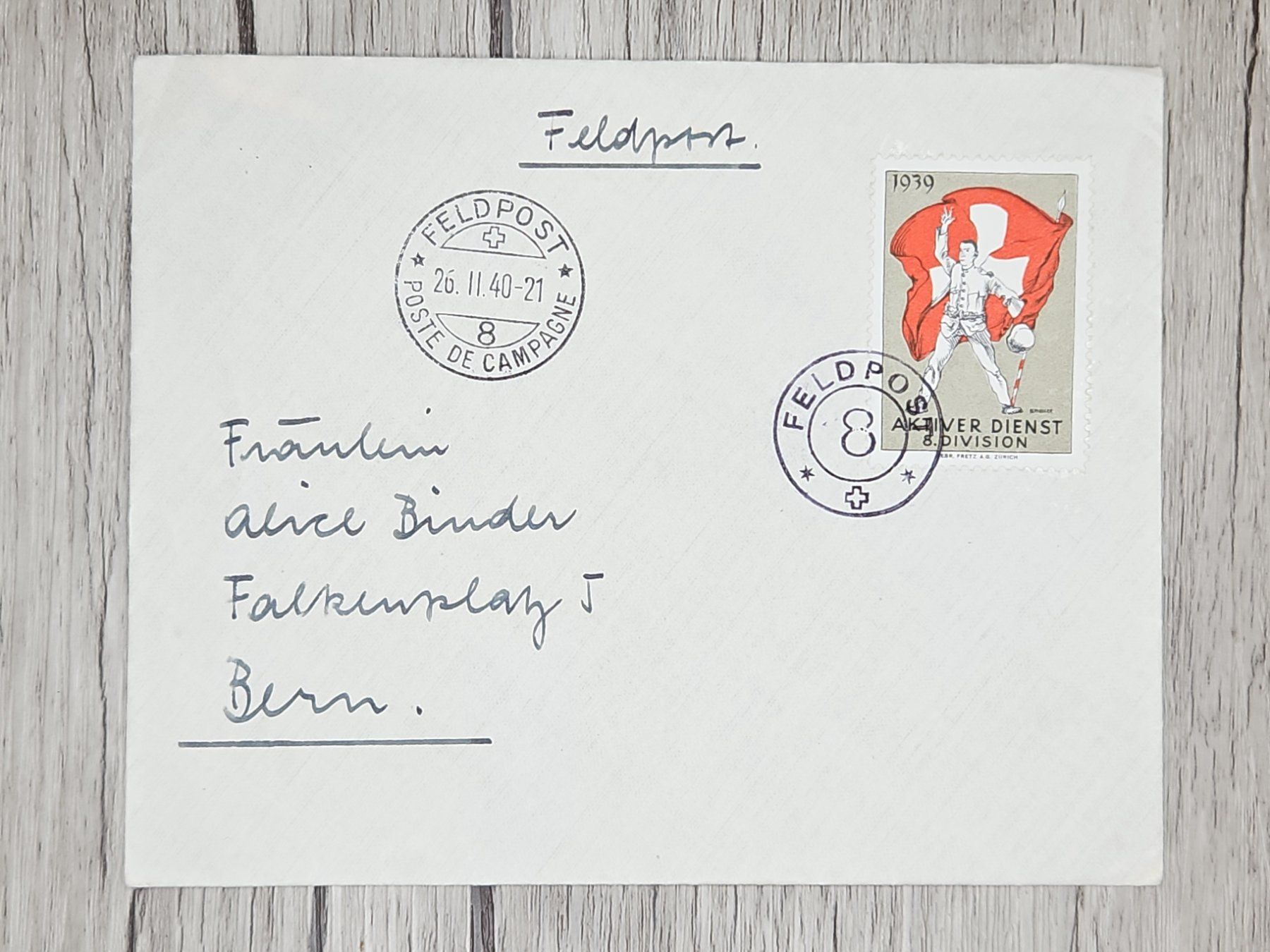 Tutti i francobolli: CL13 Enveloppe + Timbre Suisse 1940 / FeldPost – Usato da Cousset venduto da Patrick_Collections