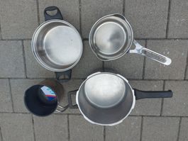 Töpfe Edelstahl 4 Stk ;Kochtopf Set, Edelstahl, 4 Stück(127)