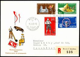 R-FDC Sondermarken 1955 Nr. 320 - 323 illustriert