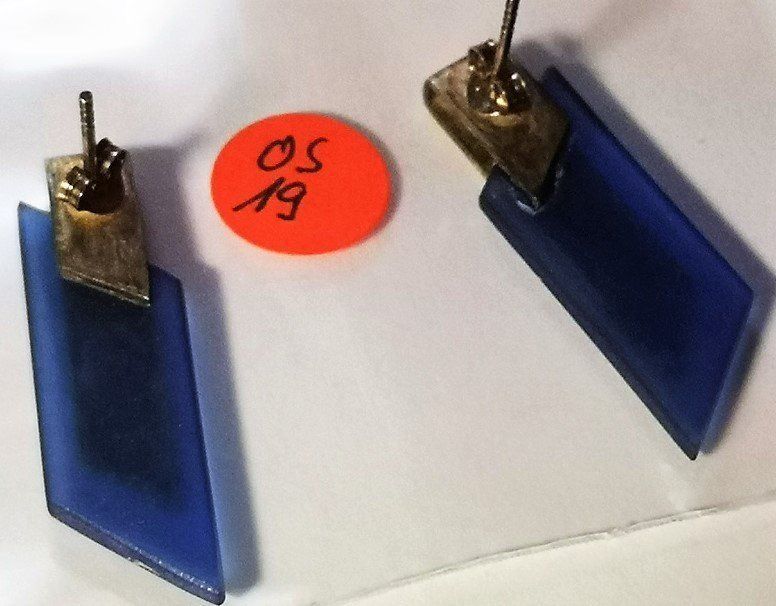 Orecchini pendenti & Orecchini a lobo: Ohrstecker Glas blau Silber  (OS19) – Nuovo (secondo la descrizione) da Lutzenberg venduto da Pinschi01 1