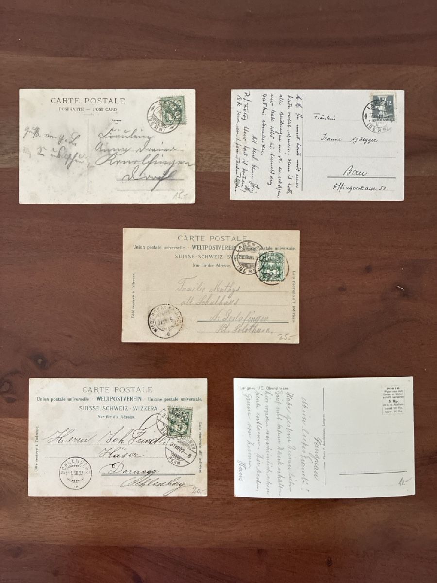 Ansichtskarten: 5 Ansichtskarten Schweiz von Langnau BE. A – Gebraucht aus Oftringen von Cla.vD.74 1