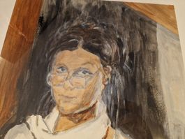 Aquarell-Porträt einer Dame, signiert