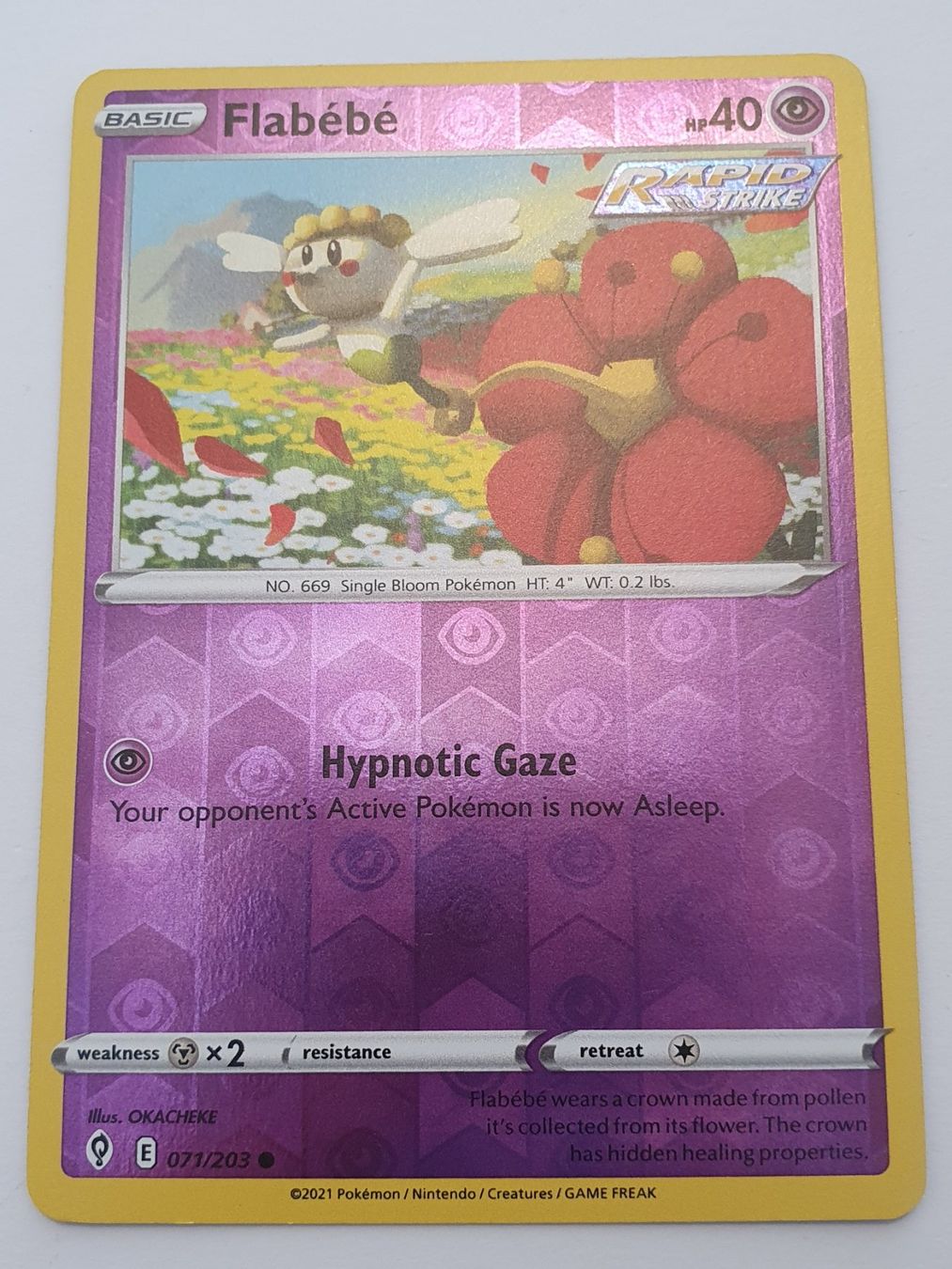 Pokémon Carte collezionabili: Flabèbé / 2021 Pokémon / Reverse Holo – Usato da Oberdorf BL venduto da BaldenEagle