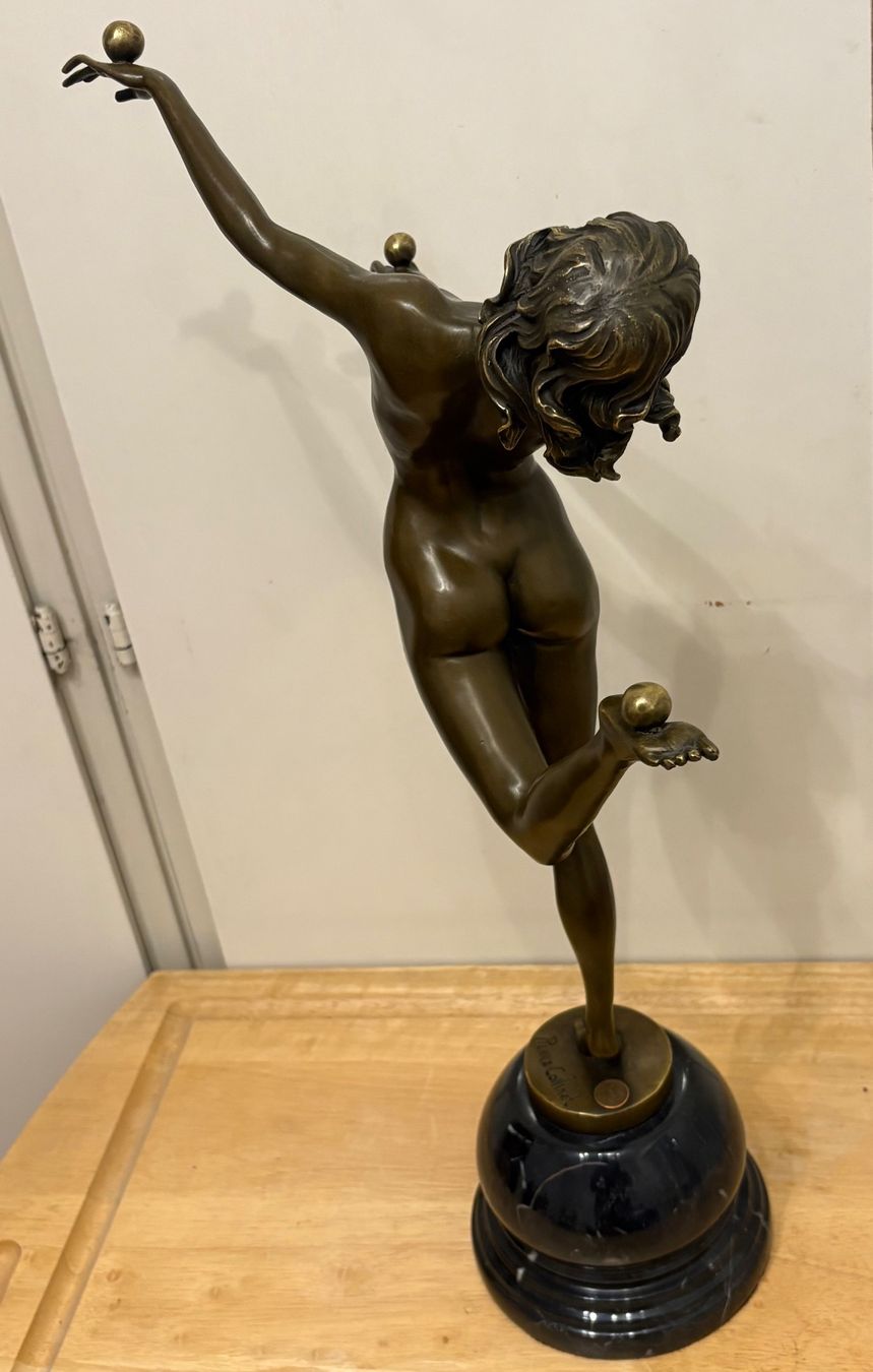 Figuren: Bronzefigur einer Tänzerin auf Marmorsockel, Top! – Gebraucht aus Frick von Rukki 3