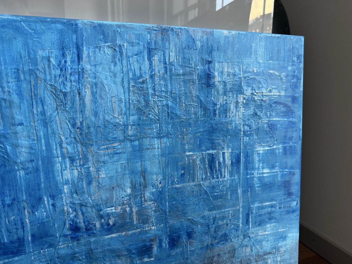 Gemälde: 60 x 80 cm Abstrakt Blautöne Schweizer Kunst – Neu (gemäss Beschreibung) aus Zürich von LuxuryJewellery 4
