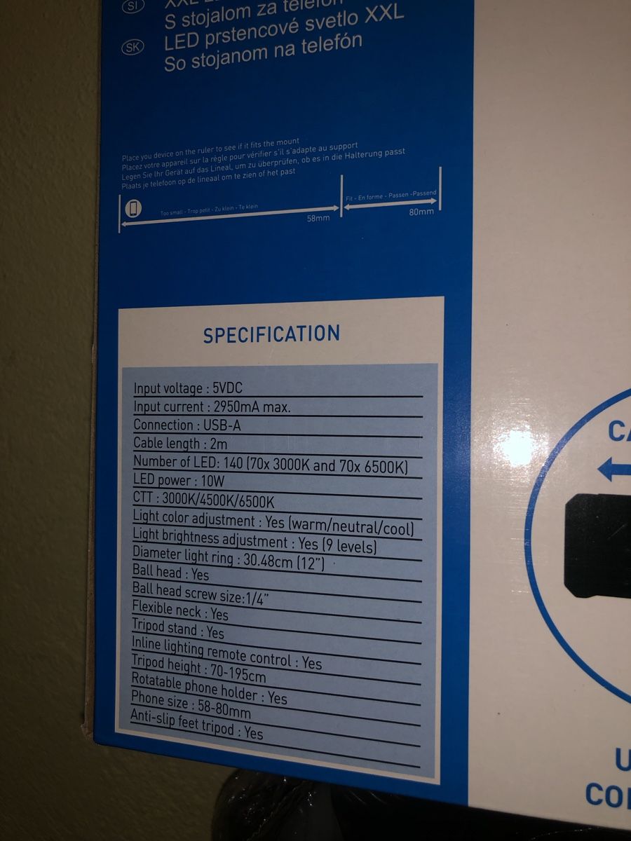 Lampade: XXL LED Ringlicht mit Stativ, 30cm Durchmesser, 70-195cm – Nuovo e nell'imballaggio originale da Schaffhausen venduto da _ALEJNA_ 1