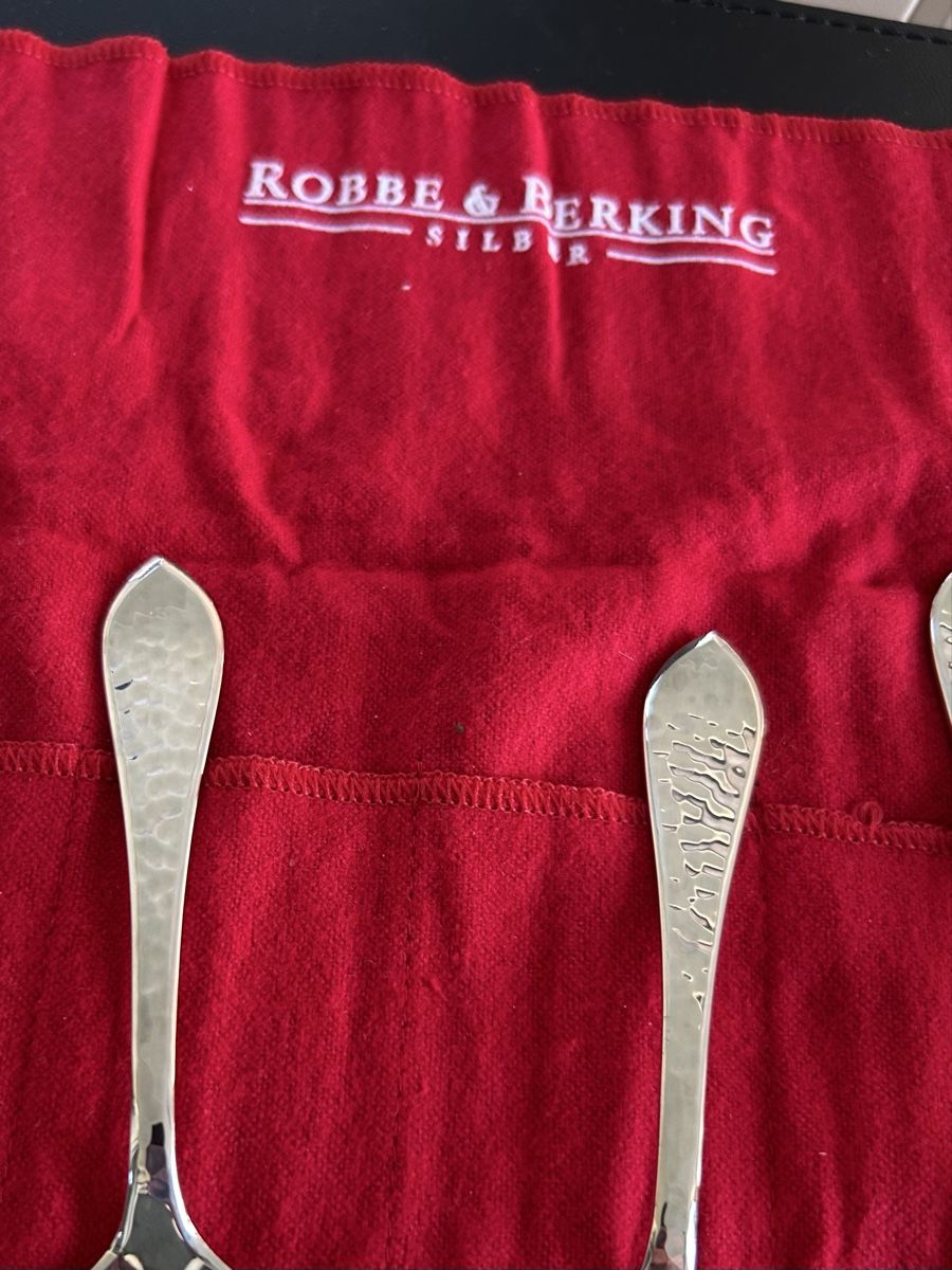 Robbe & Berking Bestecksets: Robbe & Berking Martelé 6 Kaffeelöffel & 6 Dessertgabeln – Gebraucht aus Winterthur von RedRum68 3