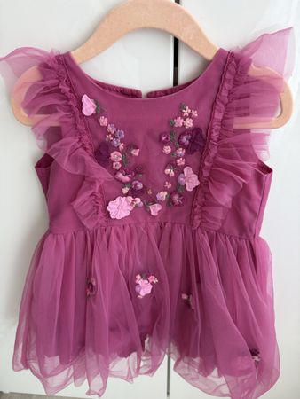 Mädchen Kleid Next Tüll mit Blumen Grösse 92 cm rosa