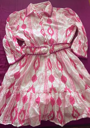 St. Barth Sommerkleid rosa weiss