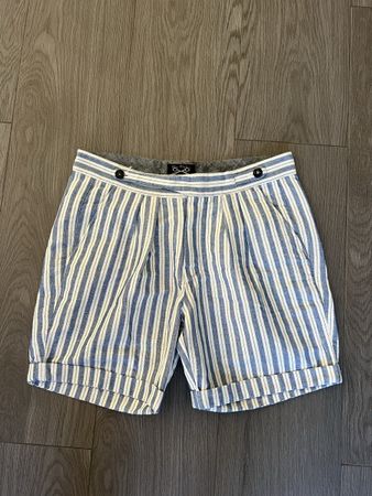 Short Silver Whiskers rayé bleu et blanc