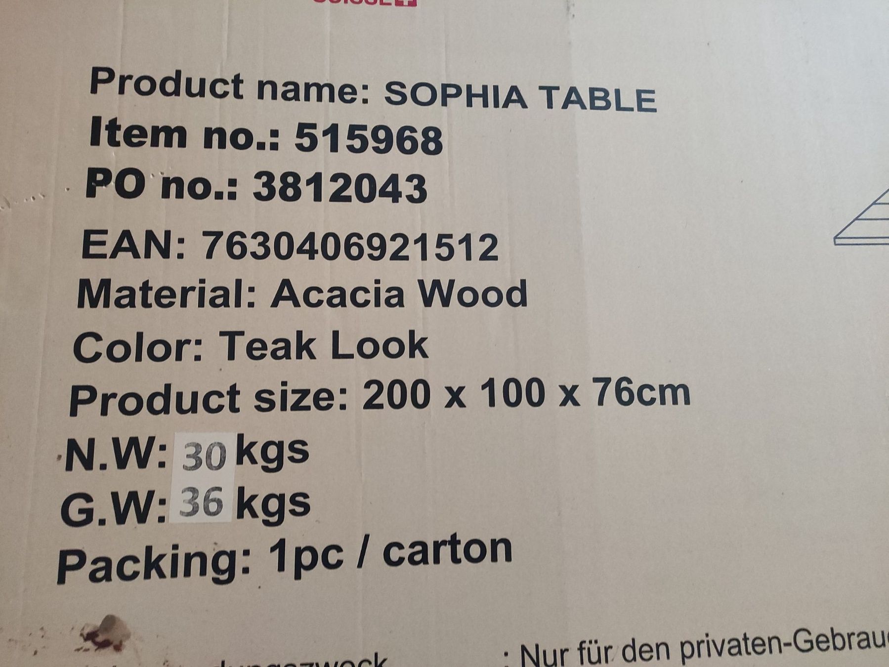 Articoli in legno: Hochwertiger Holztisch original verpackt – Nuovo e nell'imballaggio originale da Dagmersellen venduto da L.Ga. 1