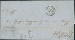 1864 - Sonderstempel - Gorduno - Iragna - Bellinzona - Brief