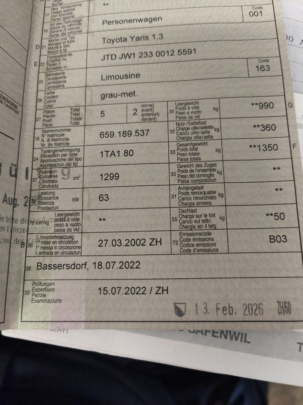 Toyota Autos: Toyota Yaris 1,3 – Gebraucht aus brütten von ford6600 9
