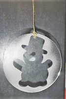 Christbaumanhänger Glasbild Schneemann