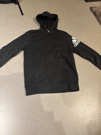 Adidas Trainingsjacke mit Kapuze, Schwarz, Grösse 176