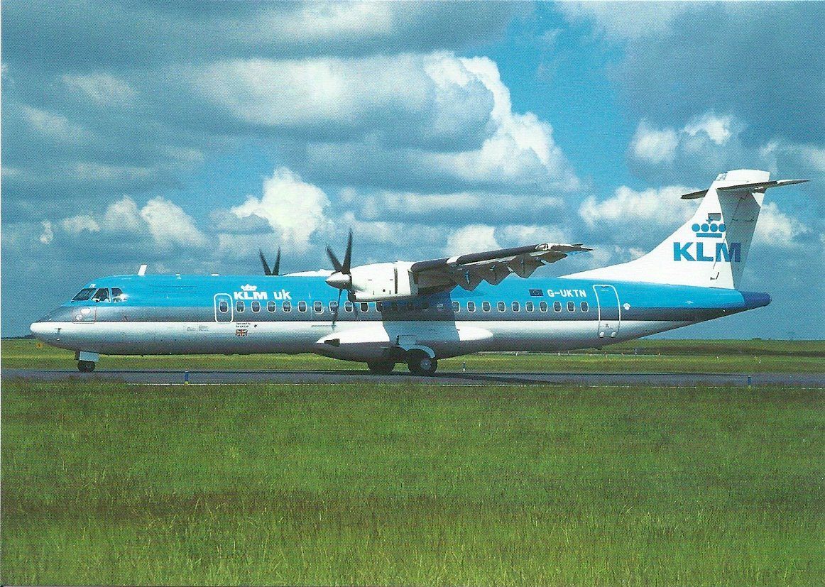 Cartoline postali: KLM UK ATR72-202 G-UKTN – Nuovo e nell'imballaggio originale da Thun venduto da Abigboss