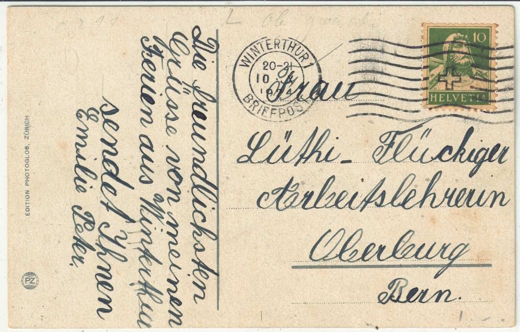 Cartoline postali: Winterthur - Generalansicht - Litho – Usato da Ettingen venduto da Kartenplanet 1