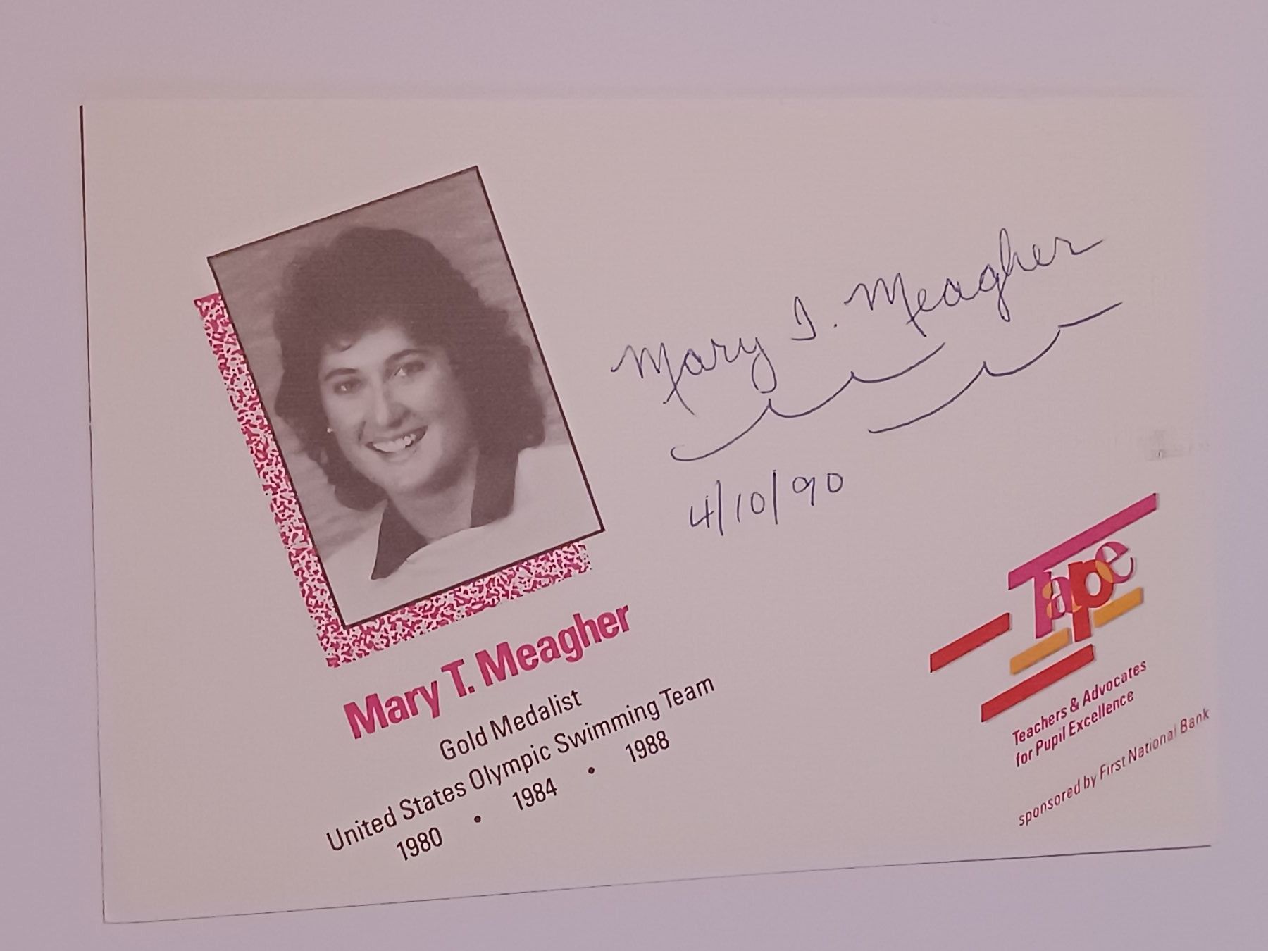 Autografi: Mary T. meagher - Olympia Gold - handsigniert – Usato da Menziken venduto da Artographs