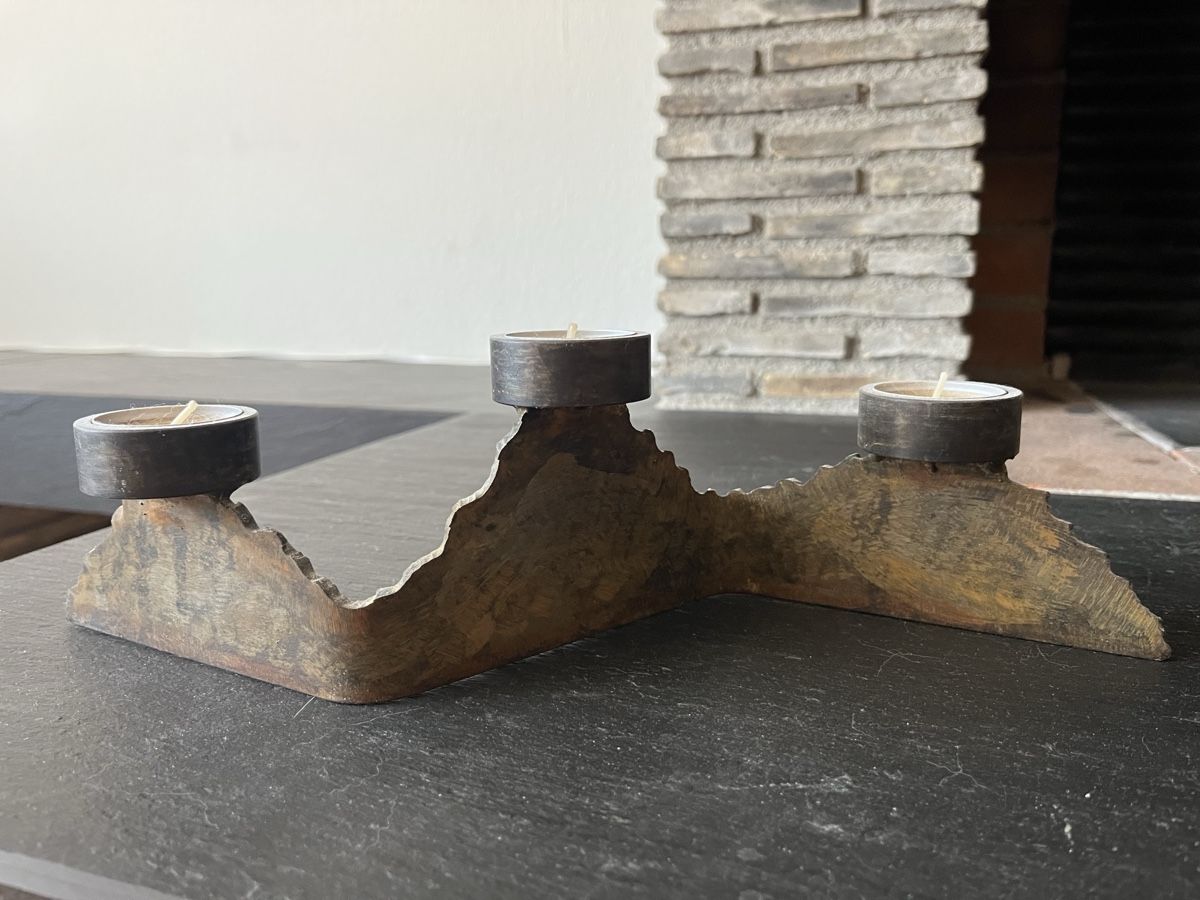 Portacandele: Rustikaler Teelichthalter aus Metall, Einzelstück – Usato da Zürich venduto da rsprsp