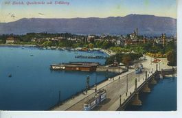 Zürich - Quaibrücke mit Uetliberg