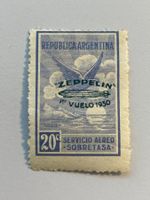 1930 Scott #25 Ultra GREEN ZEPPELIN 1st flight Argentina