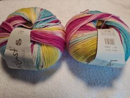 300 Gramm bunte Sockenwolle 6 fach