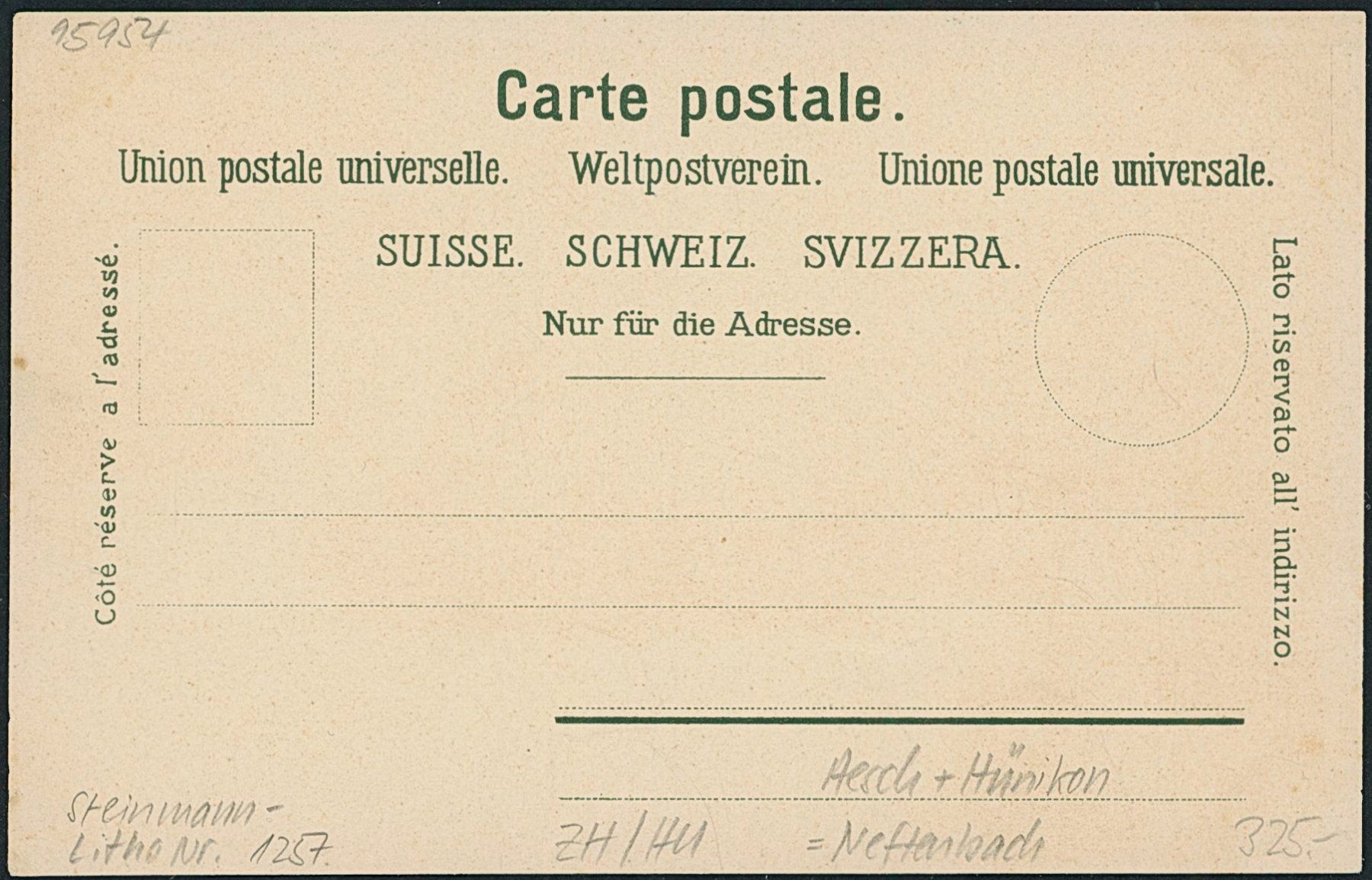 Cartoline postali: ZH Hünikon - Aesch - Litho - Neftenbach – Nuovo (secondo la descrizione) da Schindellegi venduto da dolpitz 1