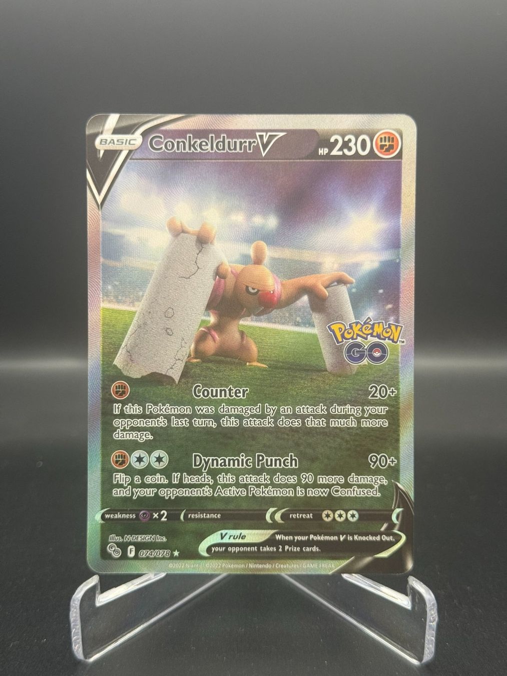 Pokémon Carte collezionabili: Conkeldurr V (PGO 074) – Usato da Birmensdorf ZH venduto da SnorlaxMail