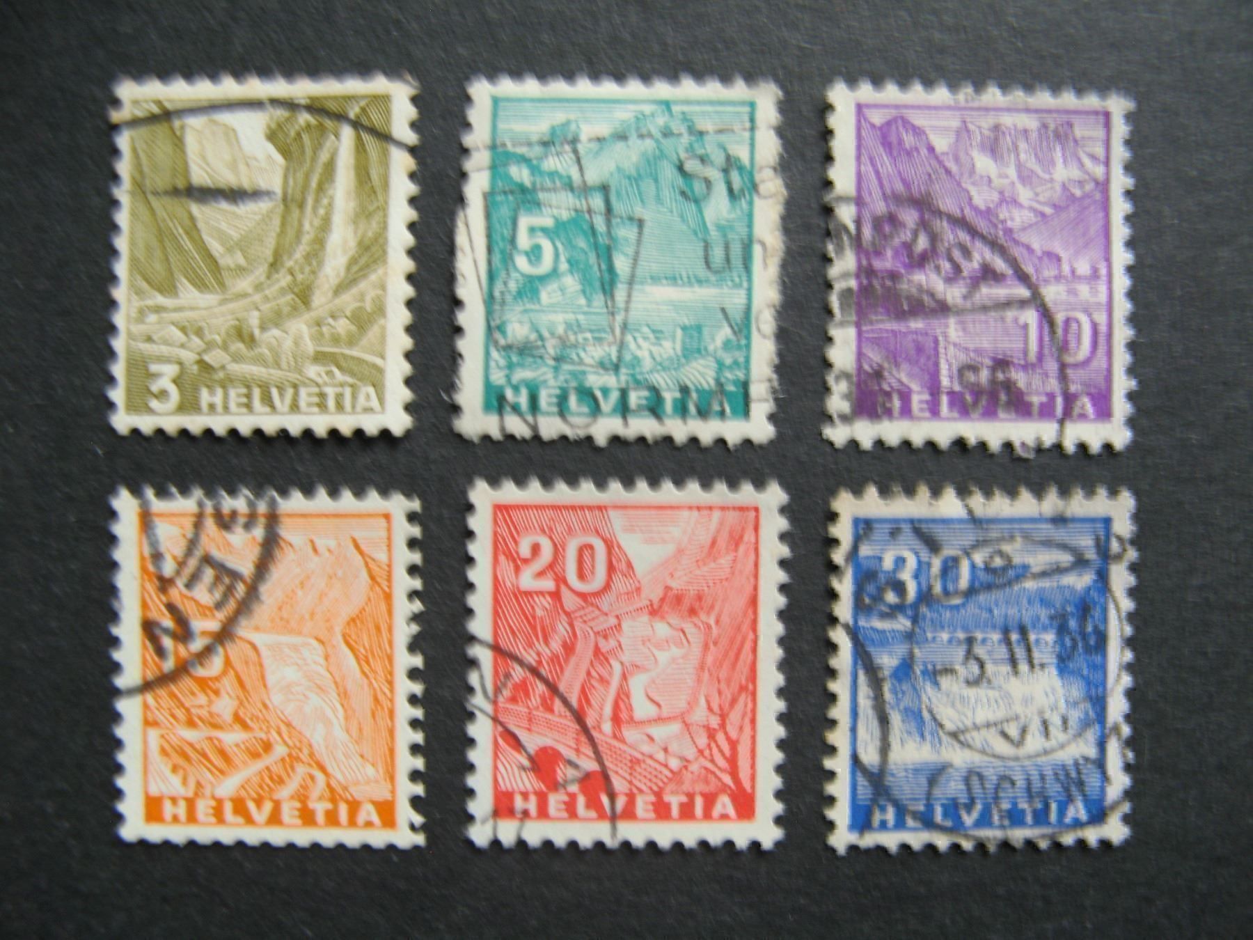 Alle Briefmarken: 1934 Landschaftsbilder gestempelt 1 – Gebraucht aus Frauenfeld von Interessent1