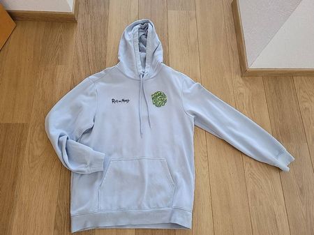 Hoodie Rick and Morty H&M hellblau Grösse L guter Zustand