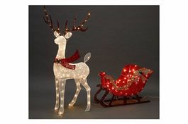Weihnachtsdekoration LED Rentier mit Schlitten