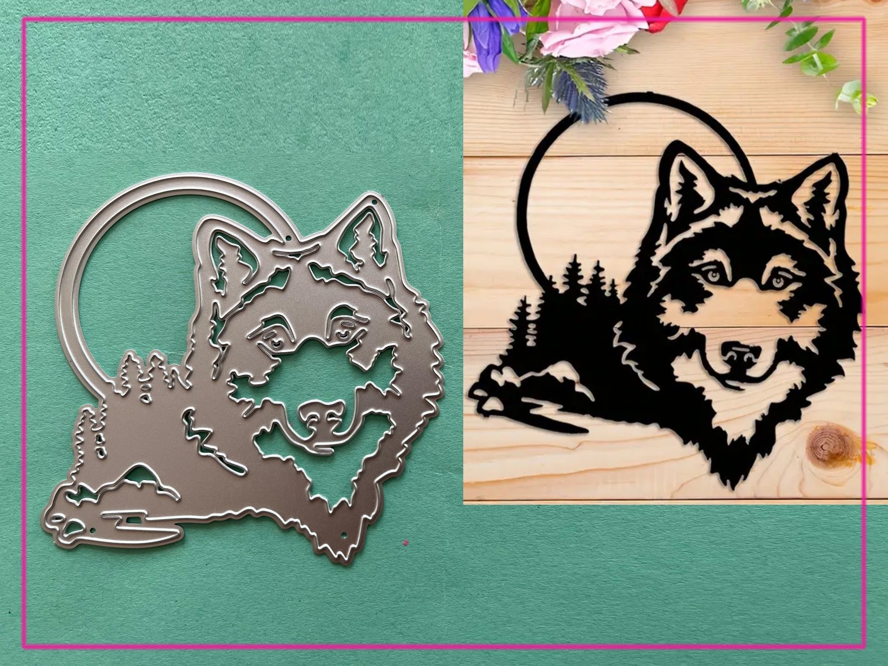 Sciablone: Wolf Wald und Mond - Stanzschablone – Nuovo e nell'imballaggio originale da Frenkendorf venduto da jazzplatten
