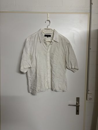 Herren Hemd Weiss Grösse L mit Streifen