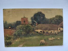 Alte Ansichtskarte, ländlicher Szene, Wenau-Pastell, Nr 654!