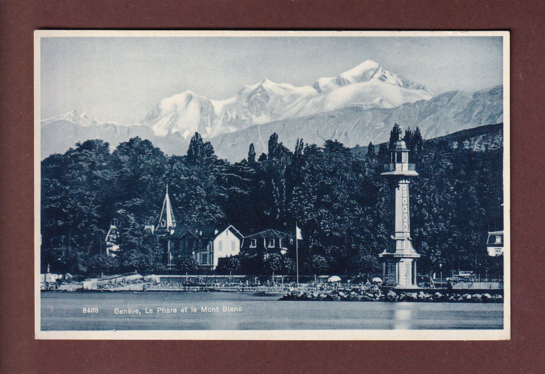 Ansichtskarten: GENEVE - Le Phare et le Mont-Blanc – Gebraucht aus Pully von nicecards-shop