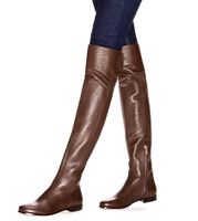 SeXy Echtleder-Stiefel dunkelbraun Gr. 43