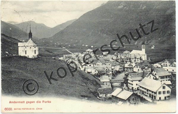 Ansichtskarten: ANDERMATT gegen die Furka – Gebraucht aus Jona von philajona