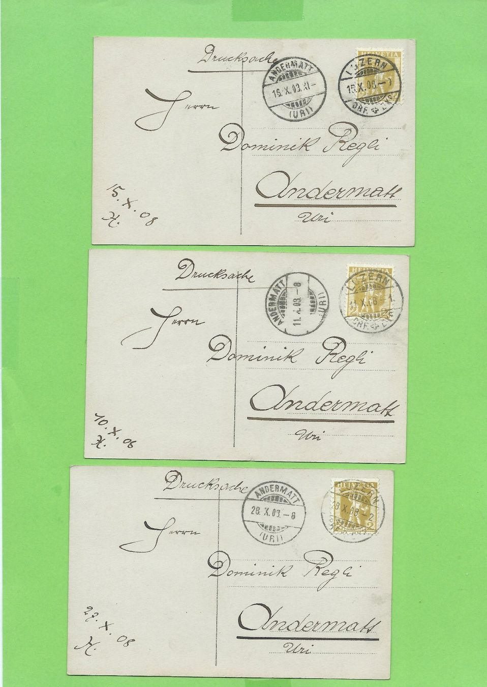 Cartoline postali: 3 Antike Postkarten Liebespaare – Usato da Zürich venduto da t24_de 1