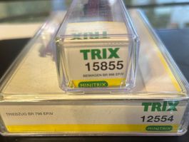 Trix 12554 und 15855, Schienenbus mit Zwischenwagen Spur N