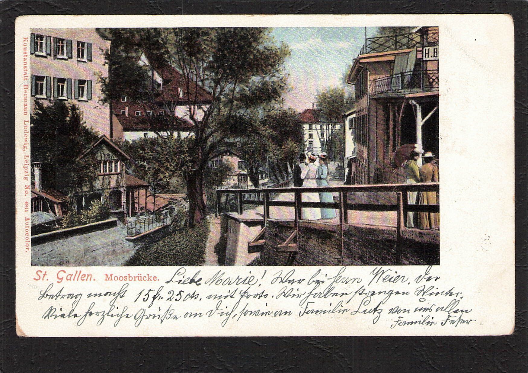 Cartoline postali: #St.Gallen , Moosbrücke , gel. – Usato da Reichenburg venduto da Pipo-67