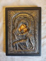 Byzantinische Ikone Madonna Kind 950 Silber Griechenland