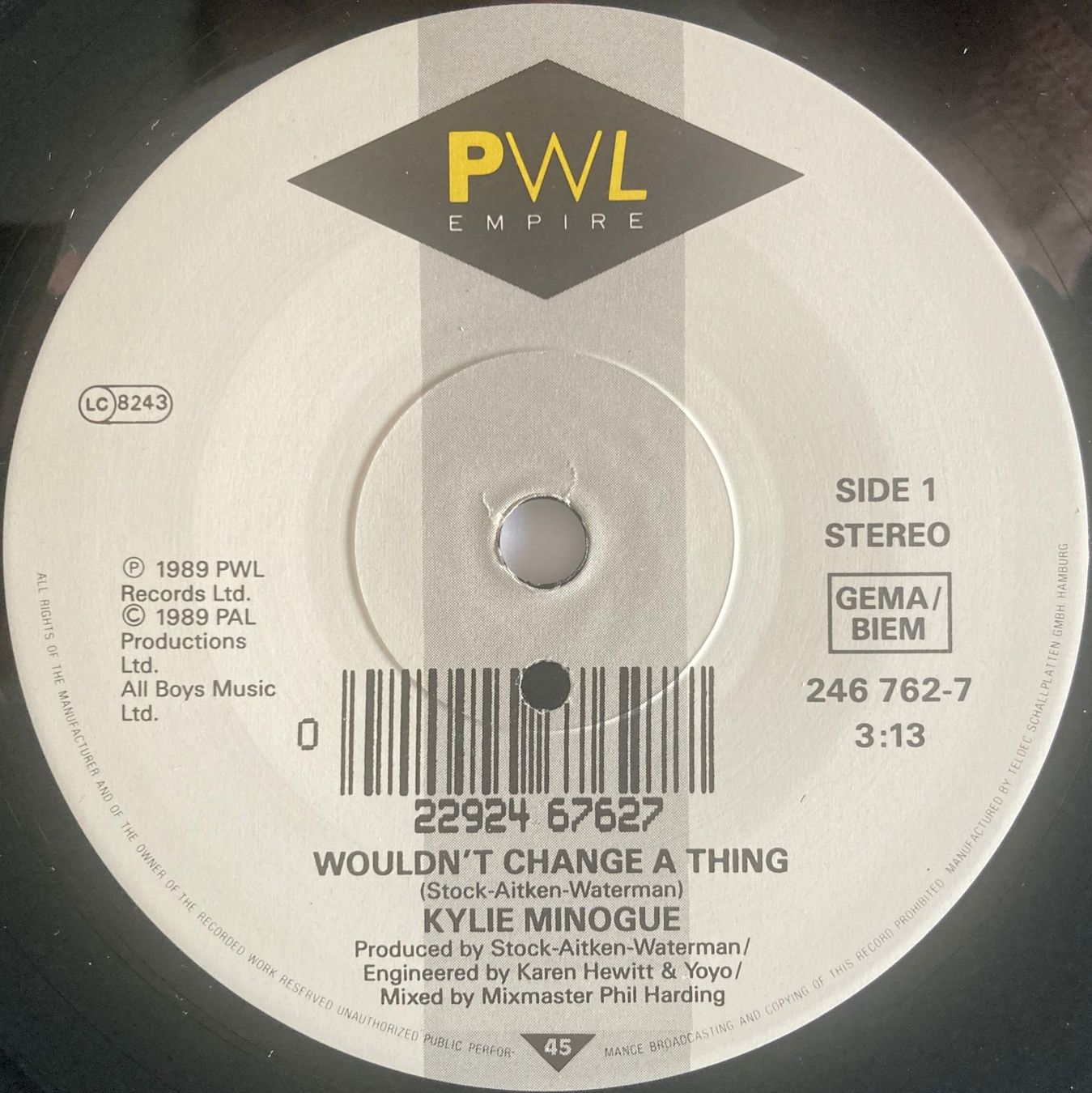 Dischi in vinile: KYLIE MINOGUE - WOULDN'T CHANGE A THING – Usato da Bottens venduto da hotter-than-hell 2