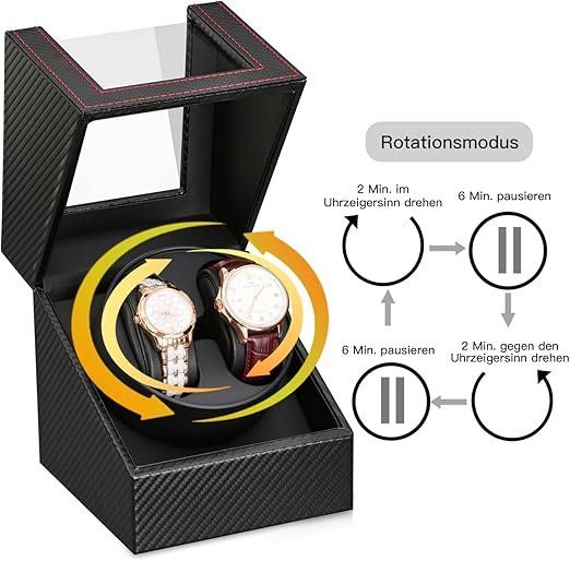 Cofanetto carica e porta orologi: Automatischer Uhrenbeweger Wechselstromadapter oder batterie – Nuovo e nell'imballaggio originale da Herisau venduto da Serenco 5
