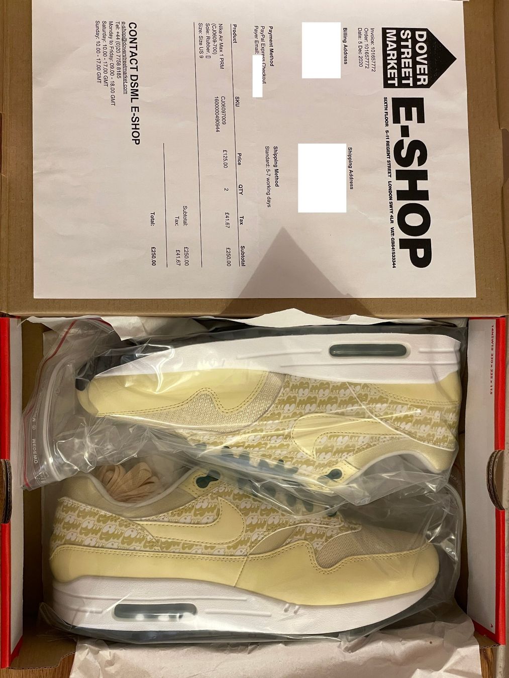 Nike Scarpe da uomo: Air Max 1 Atmos Powerwall Lemonade | 42.5 9 – Nuovo e nell'imballaggio originale da Schaffhausen venduto da mar_mfl9 5