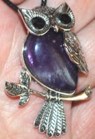Halskette A-355 – Eule – Amethyst